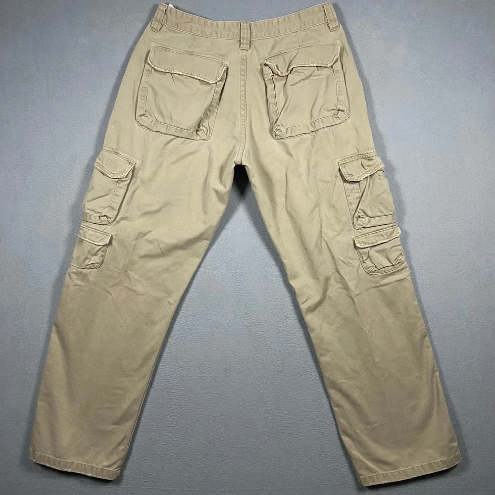 Wrangler Jeans Co Mens 29x30 Tan Khaki Cargo Pants Straight Leg‎ 70FPWCA Cotton